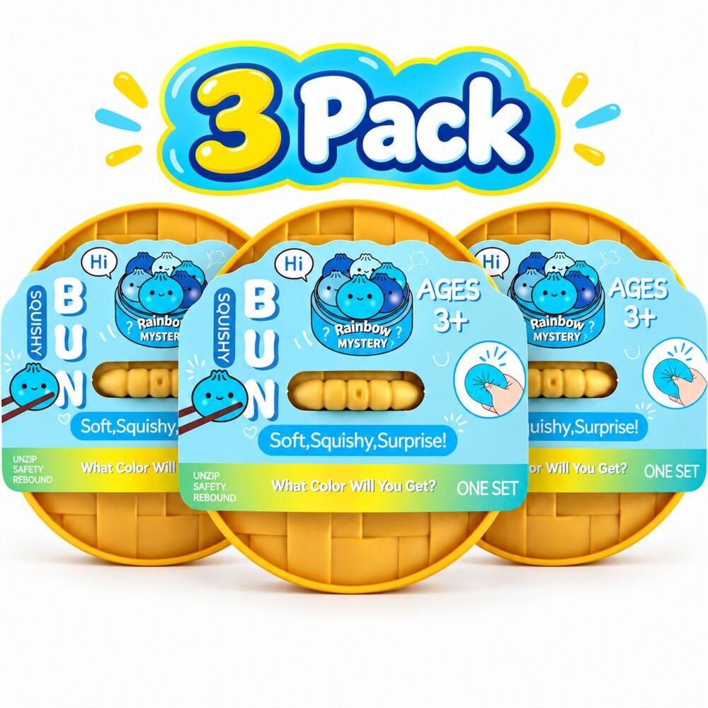 Set of 3 - Mini Dumpling Rainbow Mystery Squishy Bun (Classic Steamer Series) - Image 1