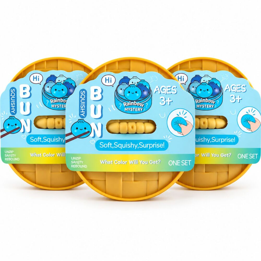 Set of 3 - Mini Dumpling Rainbow Mystery Squishy Bun (Classic Steamer Series) - Image 2