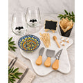 Halloween Ghost Marble Charcuterie Set + 2 Bat Wine Glasses - Image 1