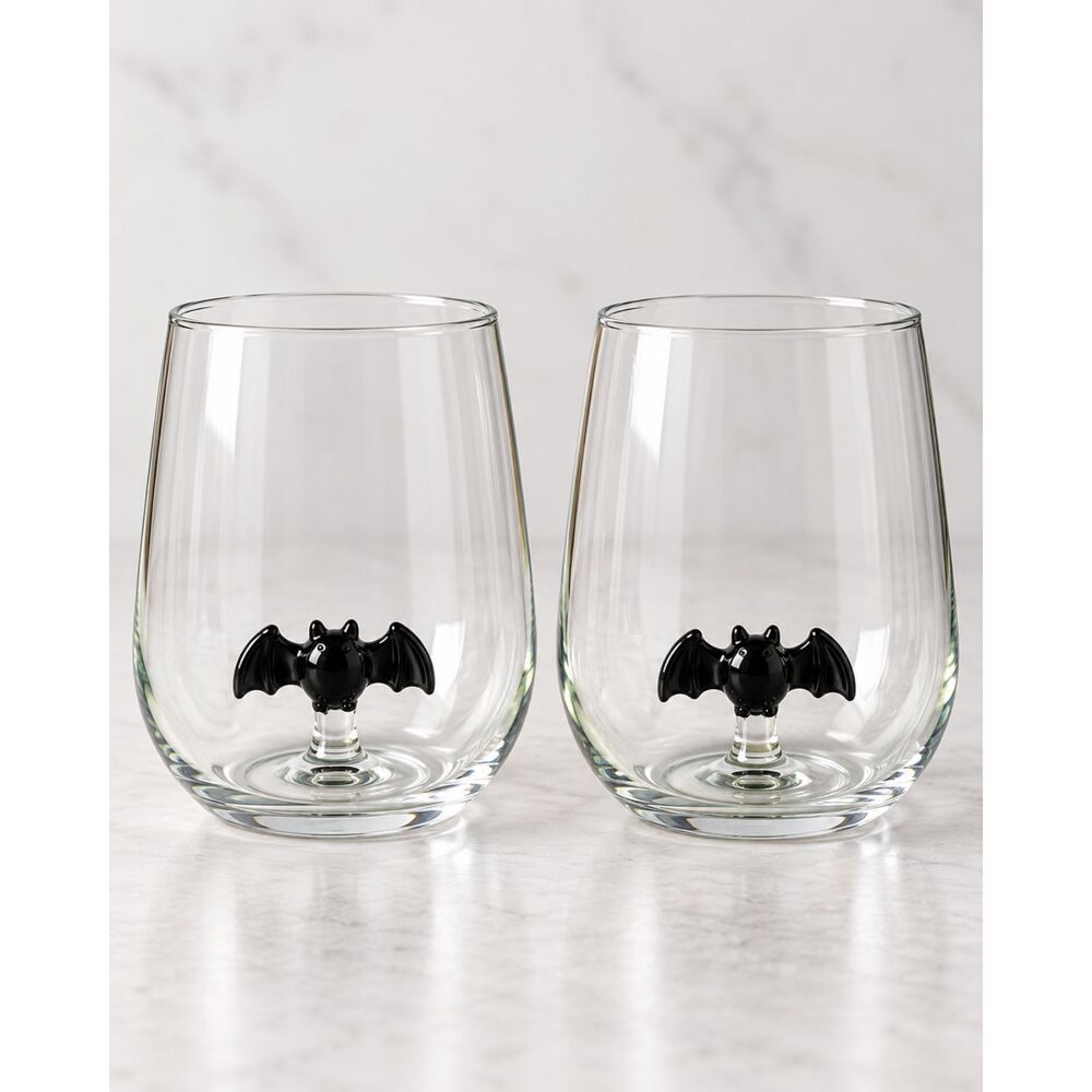 Halloween Ghost Marble Charcuterie Set + 2 Bat Wine Glasses - Image 3