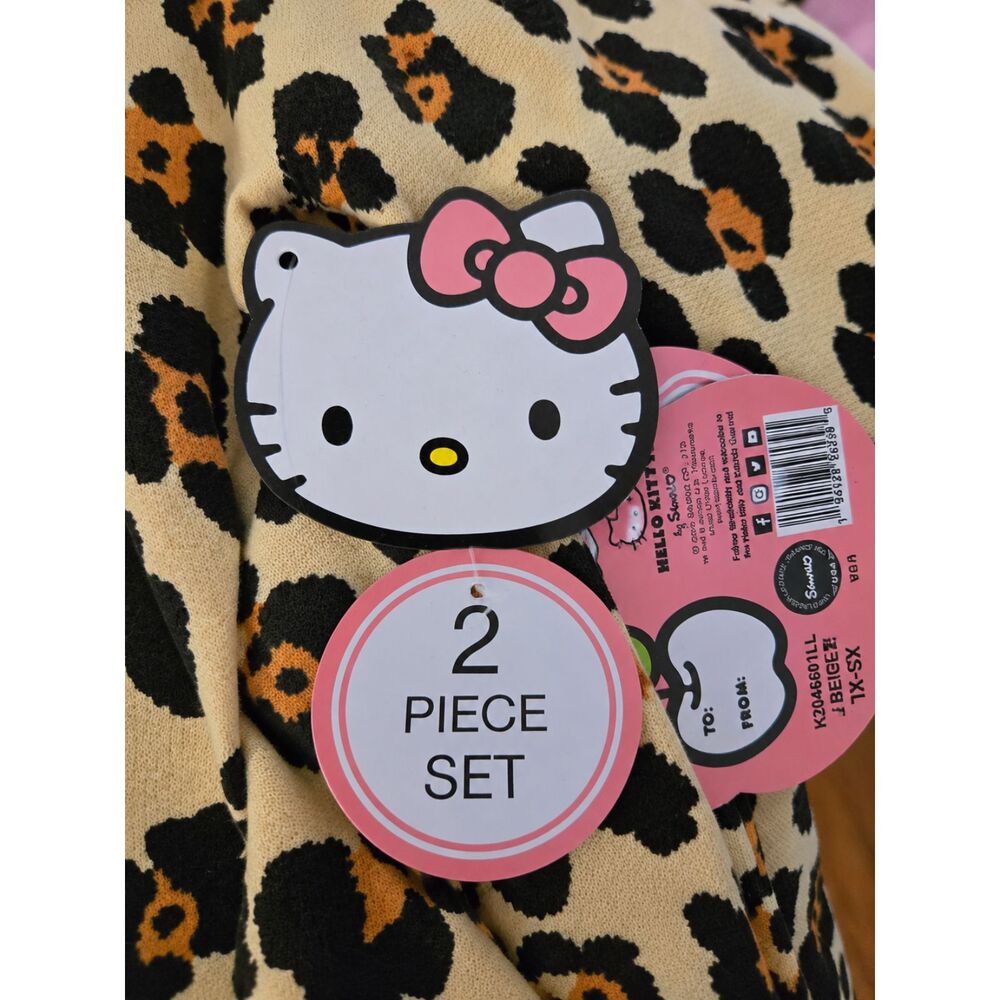 Hello Kitty Leopard Print Sweatshirt & Jogger Set – Toddler 4T NWT - Image 3