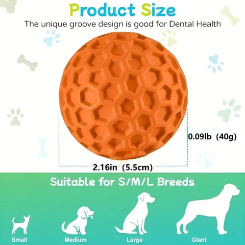 3 Pack - Indestructible Squeaky Dog Balls for Aggressive Chewers - Mystery Colors - Image 2