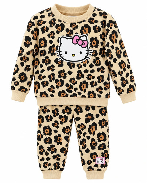 Hello Kitty Leopard Print Sweatshirt & Jogger Set – Toddler 3T & 4T