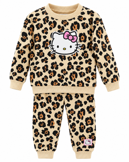 Hello Kitty Leopard Print Sweatshirt & Jogger Set – Toddler 3T & 4T