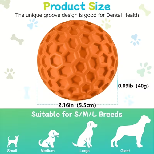 3 Pack - Indestructible Squeaky Dog Balls for Aggressive Chewers - Mystery Colors