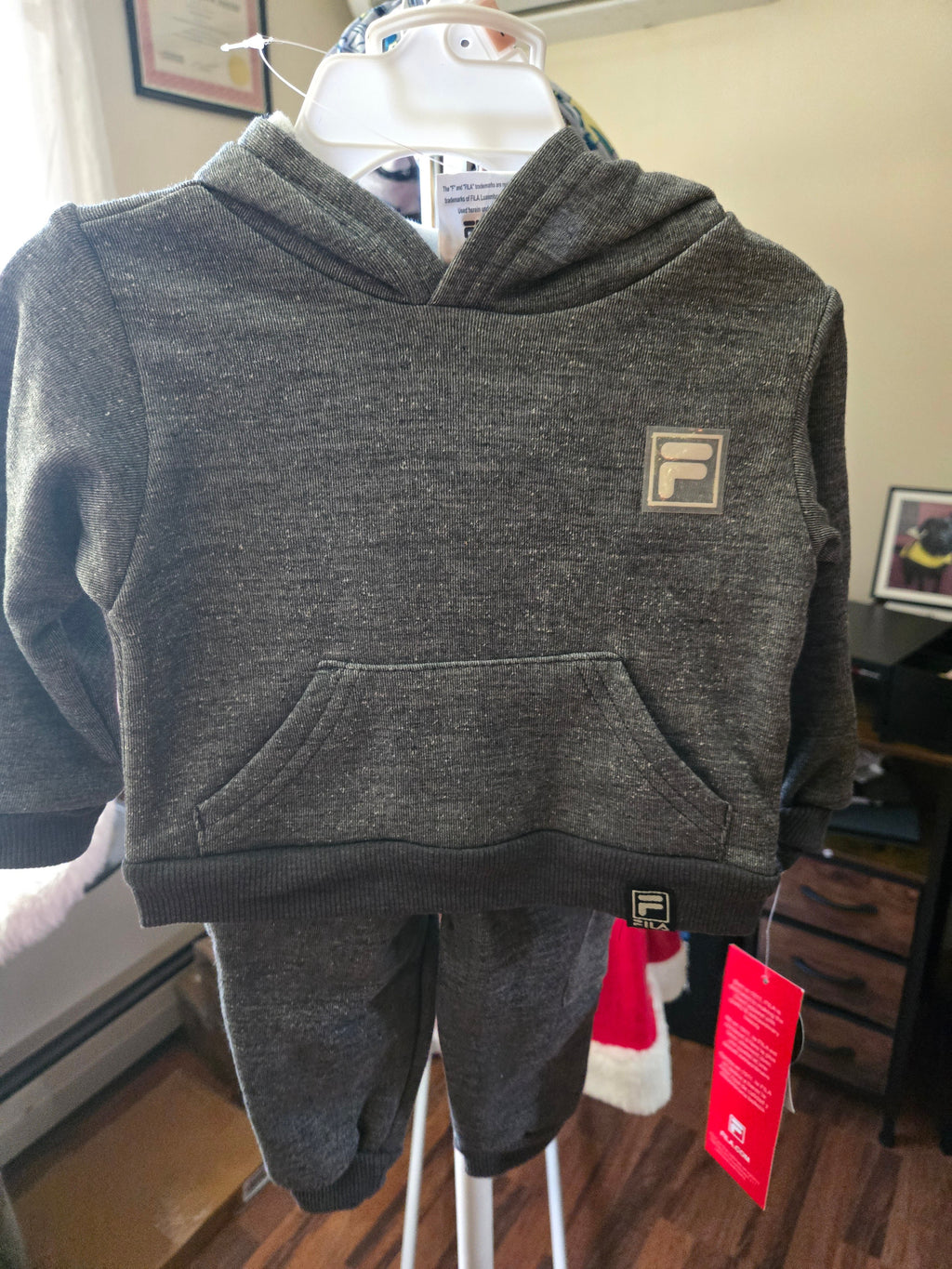 Fila Kids 2-Piece Hoodie Jogger Set Charcoal Heather - Image 1
