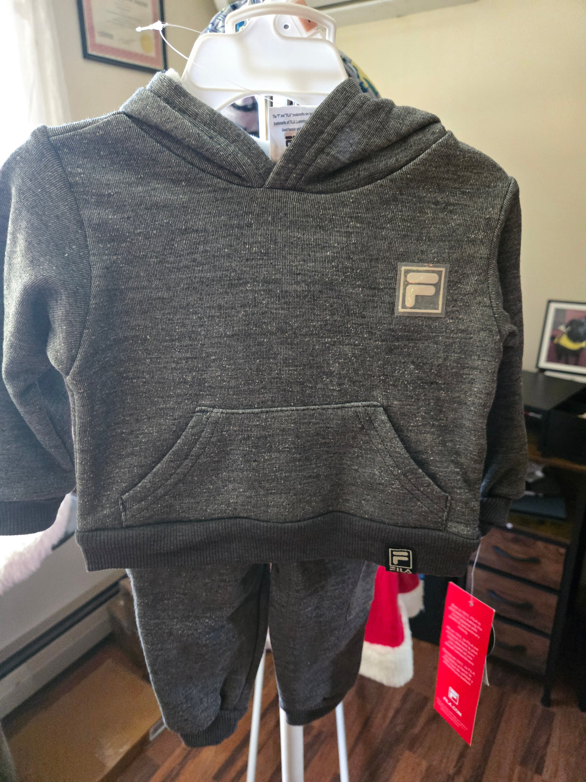 Fila Kids 2-Piece Hoodie Jogger Set Charcoal Heather - Image 1
