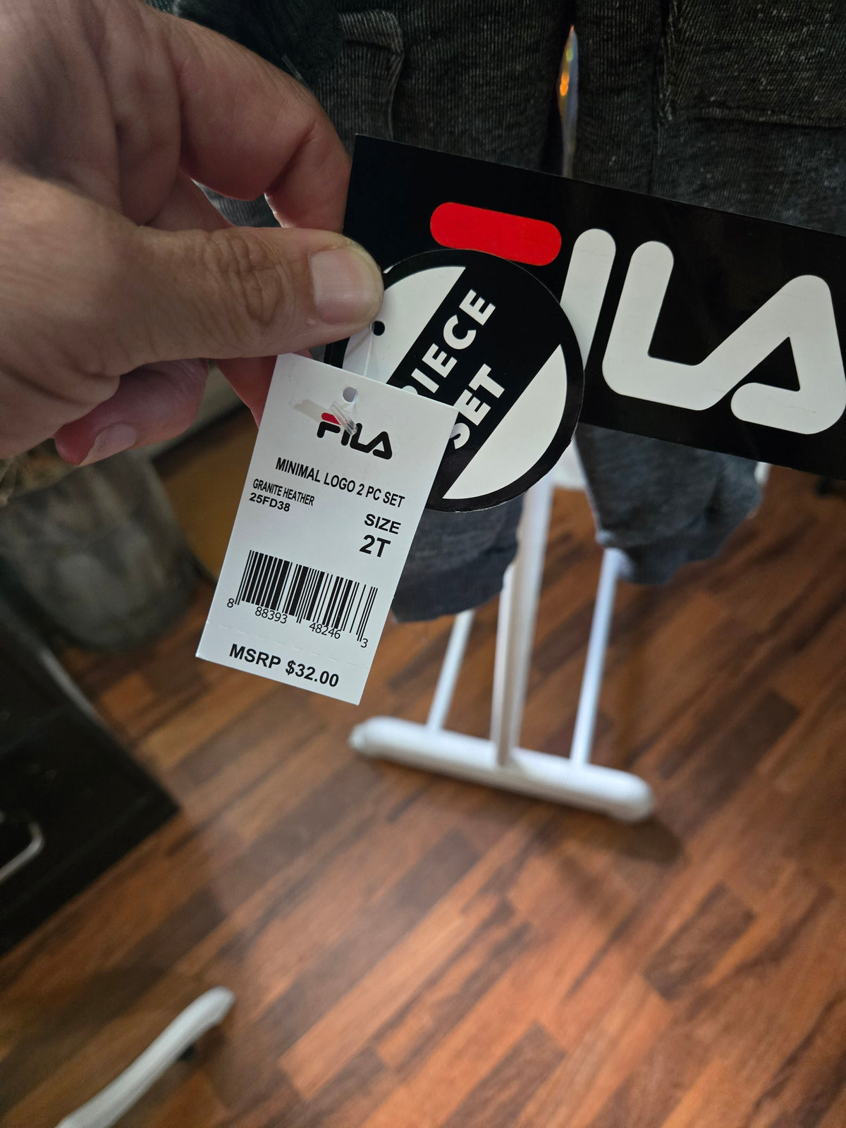 Fila Kids 2-Piece Hoodie Jogger Set Charcoal Heather - Image 3