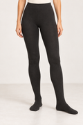 Black Fleece-Lined Footed Tights – Size S/M - Image 1