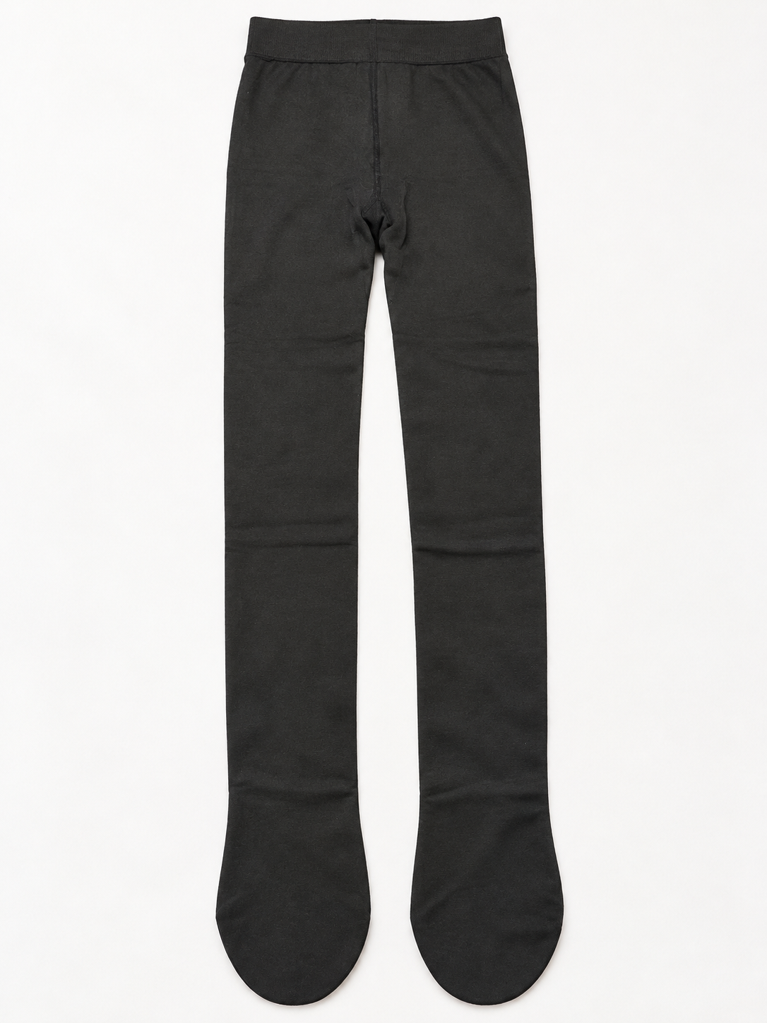 Black Fleece-Lined Footed Tights – Size S/M - Image 2